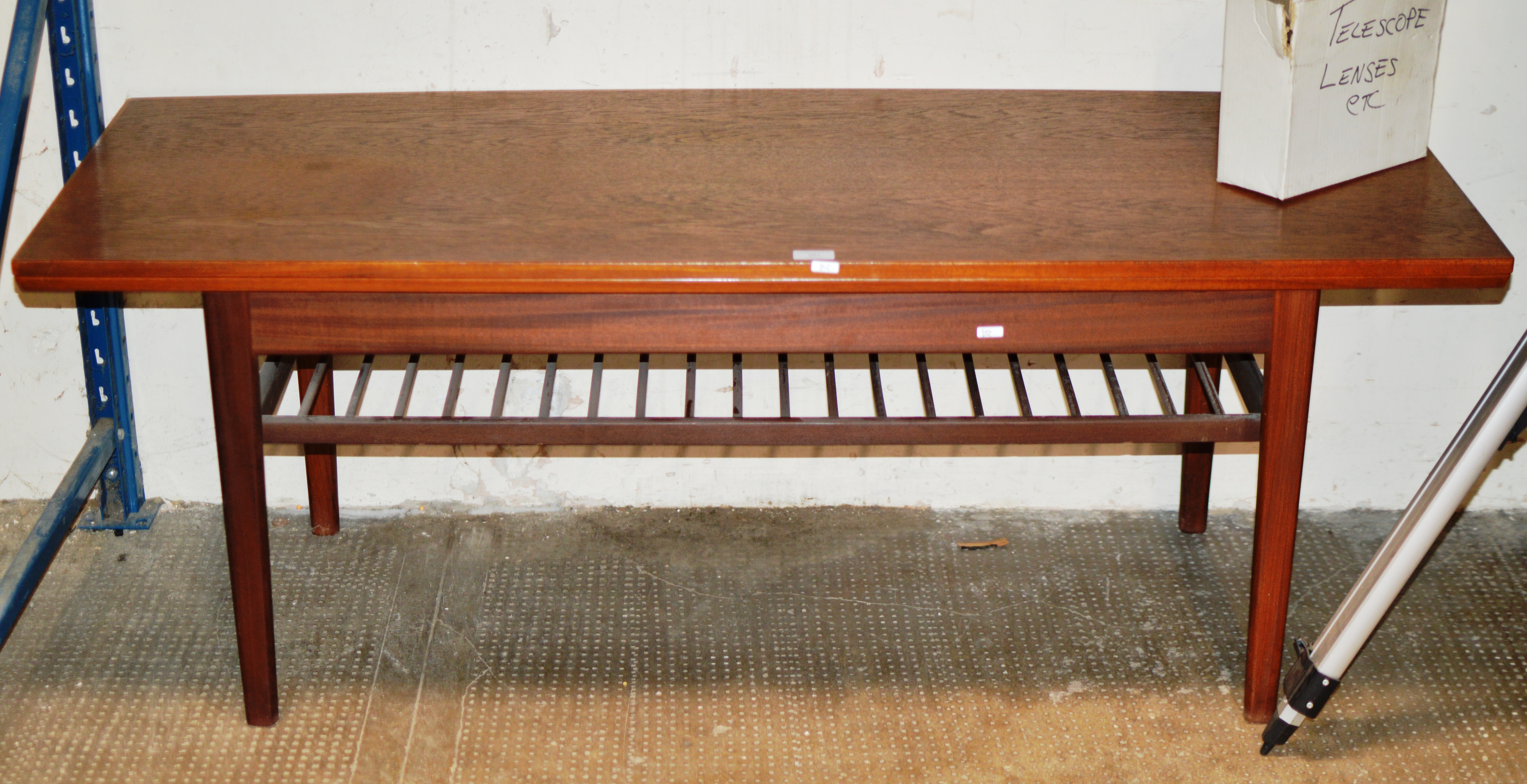 TEAK COFFEE TABLE WITH UNDERSHELF