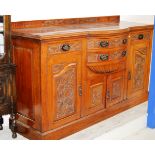 VICTORIAN OAK SIDEBOARD - APPROXIMATE DIMENSIONS = 43" x 71½" x 22½" (HxWxD)