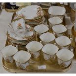 TRAY WITH QUANTITY DELPHINE "WOODLAND" TEA WARE