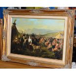 GILT FRAMED OIL ON BOARD, VARIOUS FIGURES, SIGNED W. BOLAN