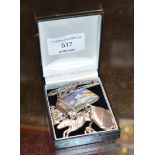 BOX WITH ASSORTED SILVER JEWELLERY