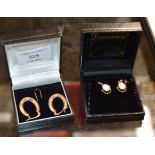 2 PAIRS OF 9 CARAT GOLD EARRINGS