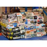 27 VARIOUS VINTAGE BOXED MODEL KITS, HELLER, AMT ETC