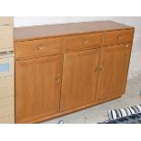 ERCOL LIGHT OAK SIDEBOARD - APPROXIMATE DIMENSIONS = 37" x 61" x 17" (HxWxD)