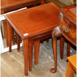 NEST OF 3 MODERN MAHOGANY TABLES