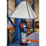 LARGE 15" MODERN MOORCROFT POTTERY TABLE LAMP WITH ORIGINAL SHADE