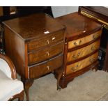 MAHOGANY 3 DRAWER CHEST & WALNUT FINISHED 3 DRAWER CHEST