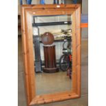 LARGE PINE FRAMED WALL MIRROR