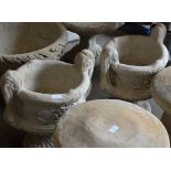 PAIR OF GRECIAN STYLE GARDEN PLANTERS