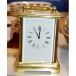 BRASS CARRIAGE CLOCK WITH KEY
