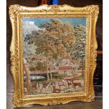 28½" X 23" GILT FRAMED TAPESTRY PICTURE