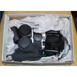 BOX WITH VARIOUS CAMERAS & CAMERA ACCESSORIES