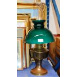 PARAFFIN LAMP WITH FUNNEL & GLASS SHADE