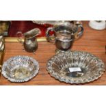 SHEFFIELD SILVER BASKET, 1 OTHER SILVER BASKET, BIRMINGHAM SILVER DOUBLE HANDLED CUP & SMALL