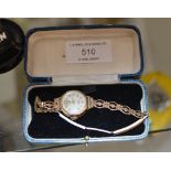 9 CARAT GOLD CASED LADIES WRIST WATCH