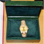 ROLEX GENTS 18 CARAT GOLD DAY DATE WRIST WATCH, MODEL 18038, DATED 1979