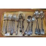 27 VARIOUS PIECES OF SILVER CUTLERY - APPROXIMATE COMBINED WEIGHT = 1.35KG
