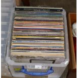 BOX WITH VARIOUS LP ROCK RECORDS, THIN LIZZY, JETHRO TULL, STONES ETC