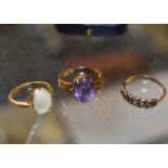 18 CARAT GOLD DRESS RING, 15 CARAT GOLD DRESS RING & 9 CARAT GOLD DRESS RING - APPROXIMATE