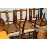 SET OF 6 INLAID MAHOGANY PADDED CHAIRS