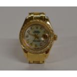 ROLEX LADIES 18CT YELLOW GOLD PEARLMASTER, MODEL 69298, SERIAL NUMBER T975240 WITH BOX