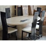 MARBLE DINING TABLE WITH 6 CHAIRS