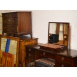 STAG MAHOGANY 4 OVER 2 CHEST OF DRAWERS WITH MATCHING DRESSING TABLE & STOOL