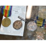 WORLD WAR 1 MEDAL DUO, 736085 DVR J.W. YATES & 2 OTHER WW1 MEDALS