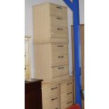 MODERN SIDE BY SIDE 6 DRAWER CHEST & PAIR OF MODERN 3 DRAWER BEDSIDE CHESTS