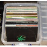 BOX WITH VARIOUS LP RECORDS, HIP HOP, DRUM & BASS ETC