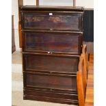 MAHOGANY STAINED 4 TIER SECTIONAL BOOKCASE