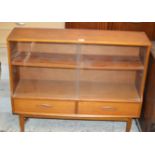 TEAK GLASS FRONTED BOOKCASE