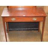 STAINED MAHOGANY SINGLE DRAWER HALL TABLE