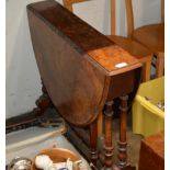 VICTORIAN WALNUT DROP LEAF TABLE