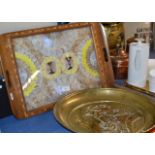 DECORATIVE BUTTERFLY WING TRAY & BRASS DISPLAY TRAY