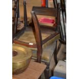 PAIR OF OLD CHAIRS WITH STUDDED LEATHERETTE SEATS