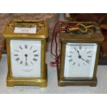 2 BRASS CASED CARRIAGE CLOCKS