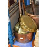 LNER COPPER CONTAINER & 3 BRASS BED WARMING PANS