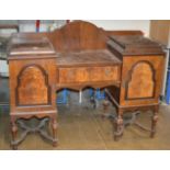 VICTORIAN WALNUT & MAHOGANY SIDEBOARD