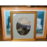 SMALL GILT FRAMED PAINTING & 1 OTHER PICTURE
