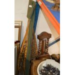 BAROMETER, OLD SNOW SHOES, FISHING RODS ETC