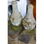 PAIR OF STONE ROOF FINIALS