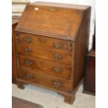 GEORGIAN OAK WRITING BUREAU OVER 4 DRAWERS