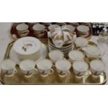 TRAY WITH 39 PIECES OF WEDGWOOD SUSIE COOPER SOLERA TEA WARE