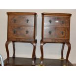 PAIR OF WALNUT 2 DRAWER BEDSIDE CHESTS