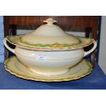 LARGE LIDDED TUREEN WITH MATCHING PLATE