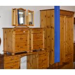 5 PIECE MODERN PINE BEDROOM SUITE