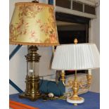 DECORATIVE MINER LAMP STYLE TABLE LAMP & 1 OTHER LAMP