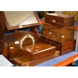 CHIMING MANTLE CLOCK, 3 VARIOUS DECORATIVE BOXES, CARVING SET & CASED SET OF EP FISH KNIVES & FORKS