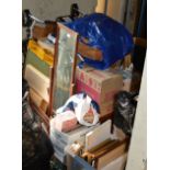 LARGE QUANTITY OF VARIOUS HOUSEHOLD ITEMS, VARIOUS MIRRORS, PICTURES, KITCHEN TABLE & CHAIRS, HAND